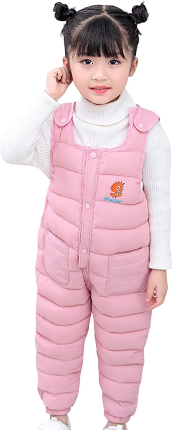 Child Children Toddler Toddler Newborn Baby Boys Girls Sleeveless Cute Cartoon Letter Jumpsuit Cotton Padded Thickening Type Trousers Overalls Trousers Outfit Clothing