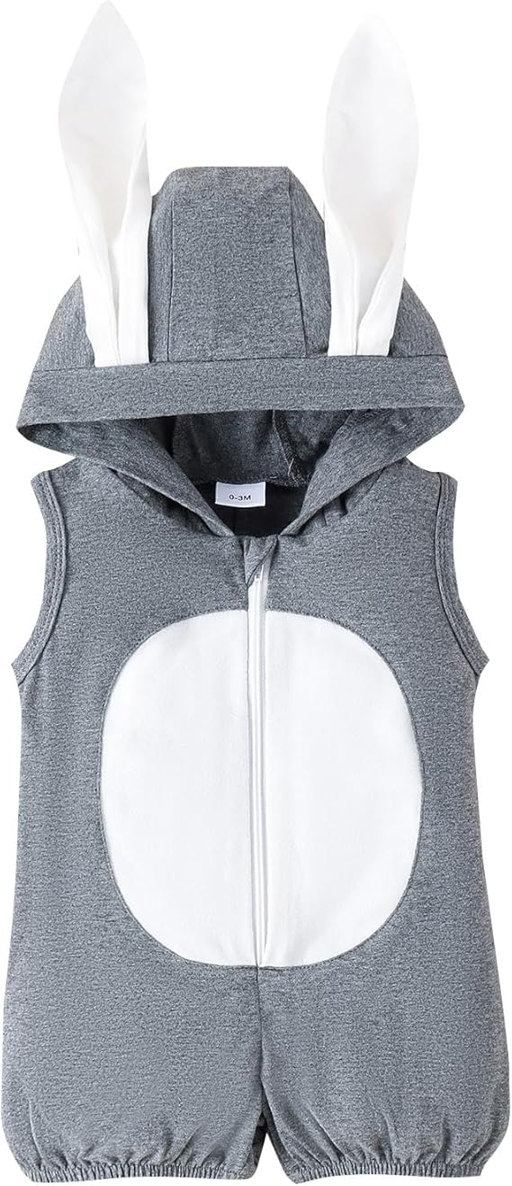 Generisch Cute Easter Jumpsuit with Hood and Rabbit Ears for Babies Baby 92