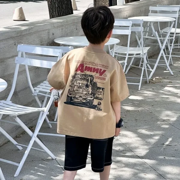 Boys' Casual Short Sleeve T-Shirt 100% Cotton Summer Kids' Clothing Toddler Boys Bestseller​